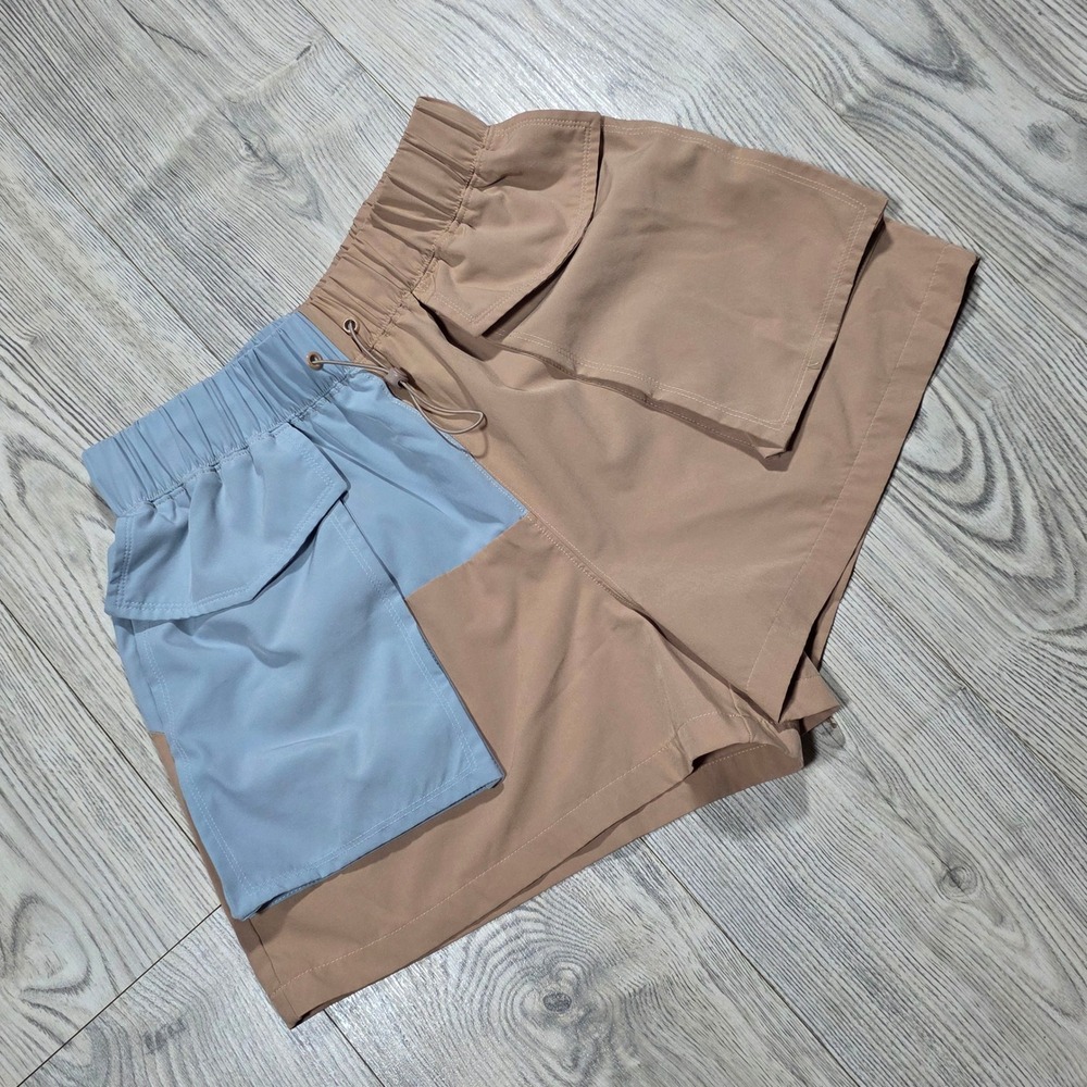 Fabletics Anastasia Cargo Shorts - Blue and Tan - Womens Small